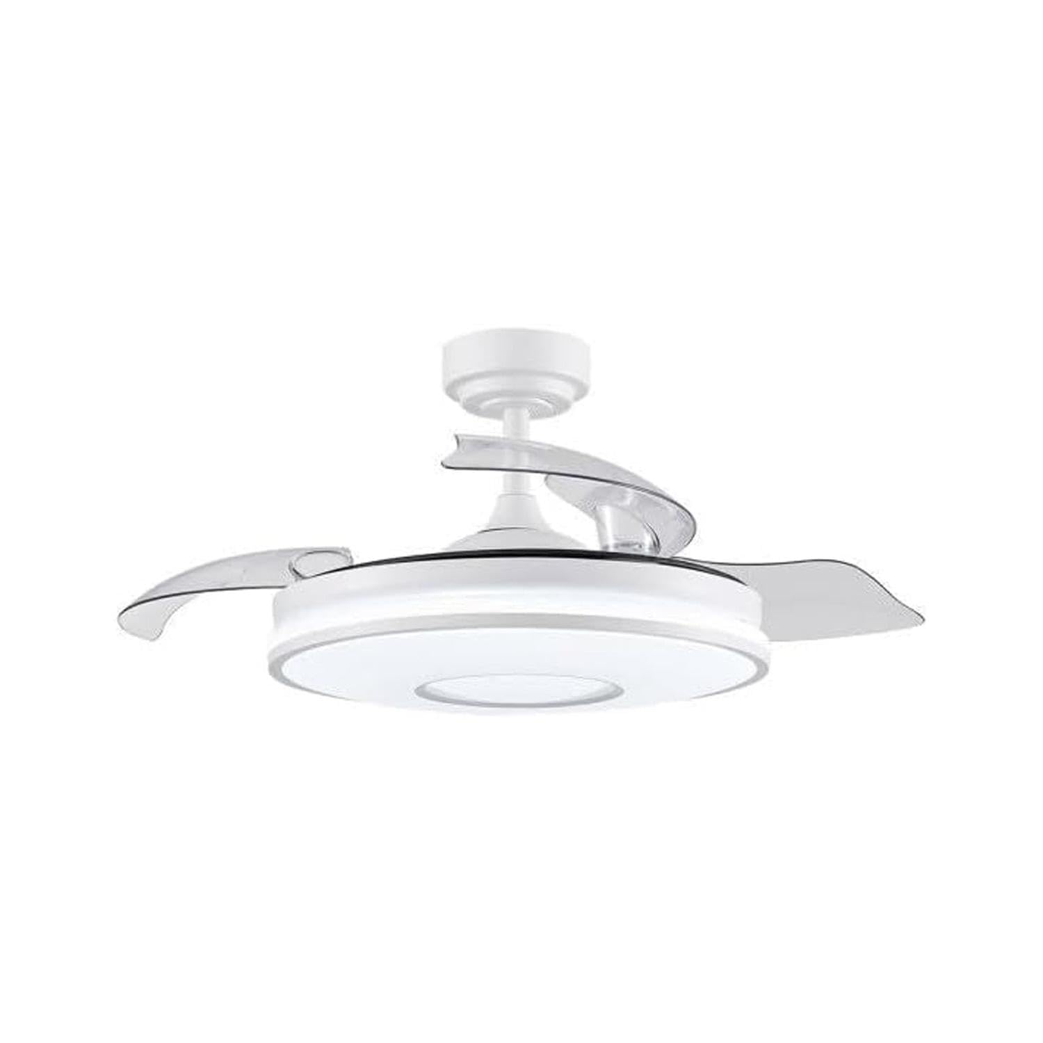 Ventilador DC 72W 7200lm Blanco 3 Aspas 6 Velocidades 108D 3000-4000-6000K con Control Remoto, Memoria y Temporizador para Frescura y Confort.