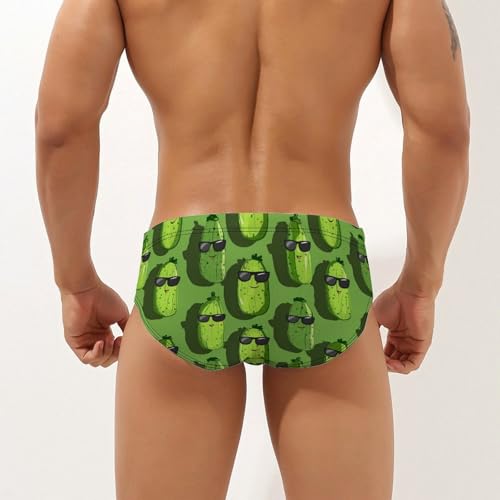 Cute Pickle Printed Men's Swimsuit Brief Quick Dry Bikini Swimwear Bathing Suit Beach Swimming Trunks4