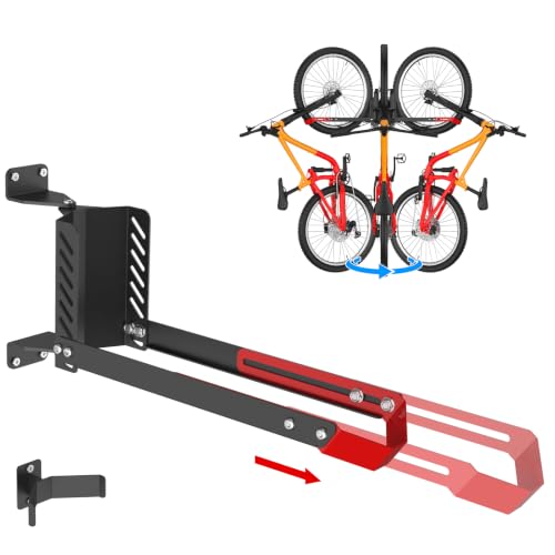IMAYCC 160 Swivel Bike Wall Mount Vertical Bike Rack Wall Hanger Holds up to 50KG/110LB Wall Bike Mount Adjustable Foldable Design for Space Saving Indoor Storage for Wheels Sizes 20-29Inch