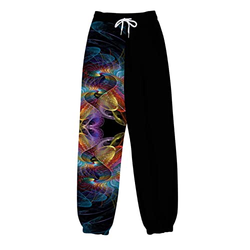 Mingxin Long Straight Pant For Women Casual Print Loose Wide Sport Relaxed Fit Comfort Breathable Sweatpants Black #TOP4