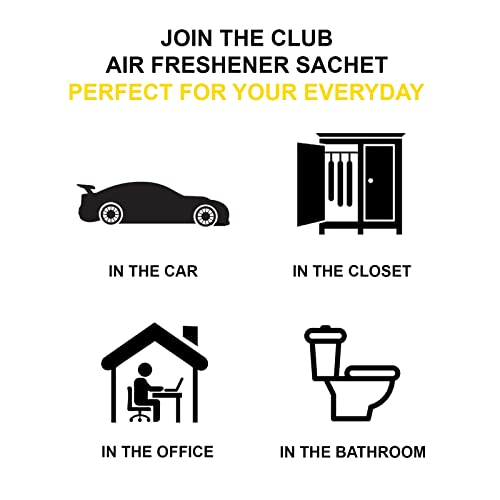 Join The Club Adventure Hanging Air Freshener Sachet, Small Spaces Air Freshener For Car, Home, Office, Kitchen To Fresh, Clean & Elegant Fragrance To Breeze Any Space, Single Pack, Adventure Scent #TOP2