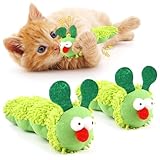 Lot de 2 jouets en peluche chenille pour chat - Jouet interactif à mâcher pour chat - Jouet interactif pour chat - Jouet de bricolage - Herbe à chat à mâcher pour chats domestiques