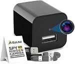 Asani Plug-in Mini Surveillance Camera - Nanny & Pet Cam - NO Audio Recording - Records Video ONLY - Home & Office Security with Micro SD Card Slot, Motion Detection, 1080P Full HD Video