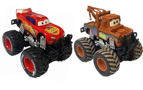 Image of Movie Cars 3 Giant Wheels Cars 1：55 Diecast Vehicles Toys Set Oversized Children Car Toy (2PS)