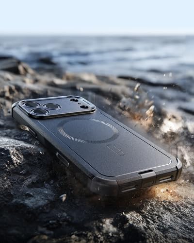 Image of ESR for iPhone 17 Pro Max Phone Case, 23ft Military-Grade Drop Protection, Shock-Absorbing Rugged Cover, MagSafe Accessories Compatible, Cyber Series, Black