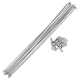A ABSOPRO 12 Set 14G Bicycle Spokes 287mm Bike Wheel Spokes 304 Stainless Steel Silver Tone