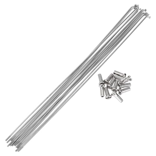 A ABSOPRO 12 Set 14G Bicycle Spokes 287mm Bike Wheel Spokes 304 Stainless Steel Silver Tone
