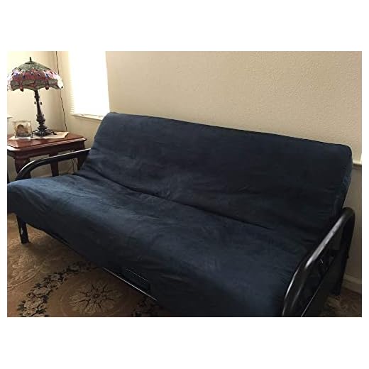 OctoRose Full Size Navy Blue 3 Side Zipper Bonded Classic Soft Micro Suede Futon Cover/Protector (Cover Only, Mattress and Frame NOT Included) (Navy Blue)
