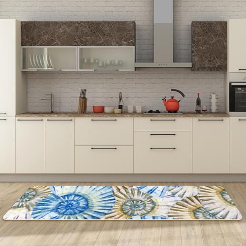 Tapete de cocina antideslizante y lavable con diseño marino, pack de 2 unidades 3