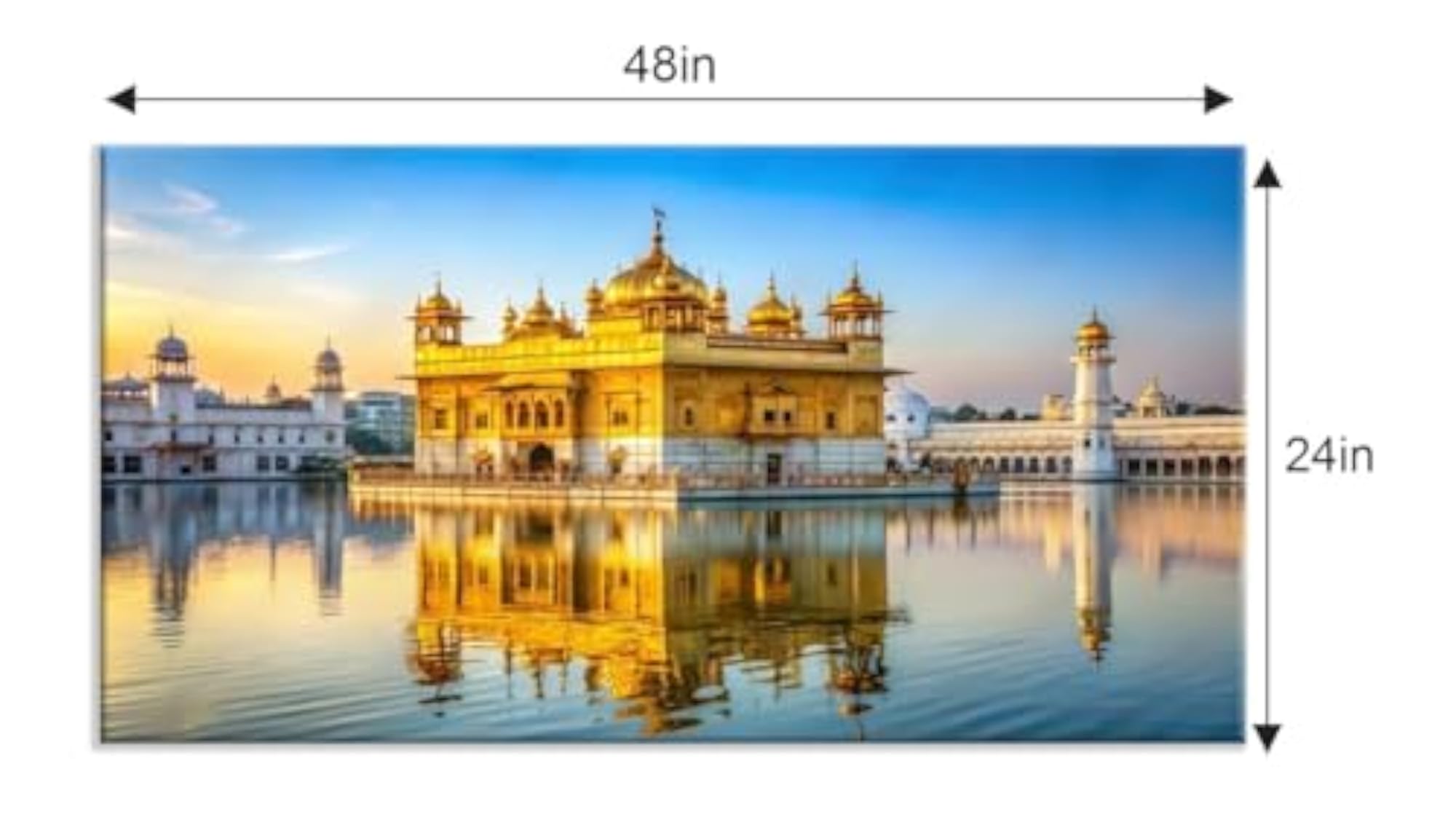 Golden Temple Day View Canvas Wall Art