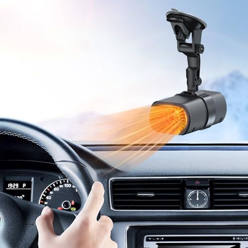 Genérico Calentador de Coche 12V | Desempañador de Camión con Ventilador,Calentador de Coche 2 en 1 con Soporte de Succión | para Camión Autocaravana Ventana Invierno Verano