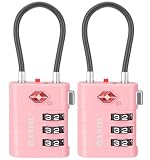 ANVIL TSA Approved Luggage Locks – High Security TSA008 Combination Travel Locks with Inspection Indicator for Suitcases and Backpacks. (2, Pink)