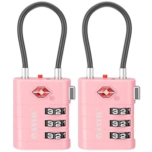ANVIL Luggage Locks, TSA Approved with Alert Indicator. Great Suitcase, Backpack, Gym and Travel Lock. (2, Pink)