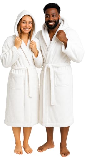 Betz Bademantel mit Kapuze aus 100% Baumwolle – Frottee Saunabademantel...