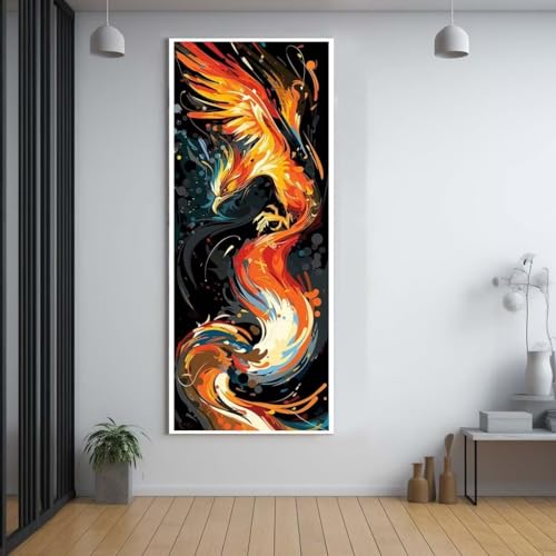 Mosaïque murale grand format D69 : évadez-vous du stress grâce au diamond painting phénix