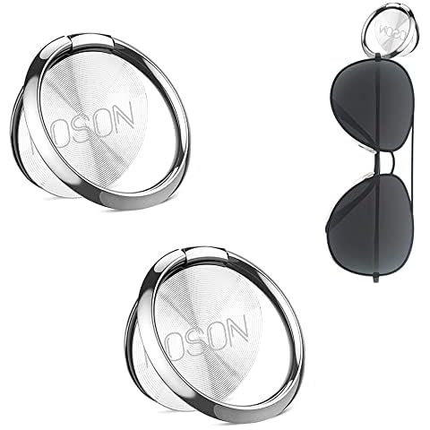 ROSON Sunglass Holder for Car Dash, Premium Metal-Alloy Eyeglasses and Glasses Holder for Car, House, Boat, RV, or Truck - Any Surface You Need - Silver (2 Pack) Cover