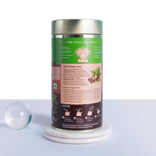 Image of A TATA Product - Organic India Tulsi Assam Masala Chai Powder, 100 Gm Tin (Pack of 3)