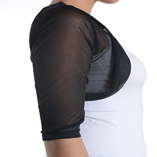 Image of Fashion Secrets Junior`s Sheer Chiffon Bolero Shrug Jacket Cardigan 3 /4 Sleeve