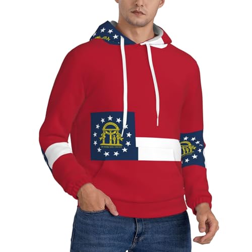 Chandail à capuche Géorgie pour homme col rond sweat décontracté chaud du S au 4XL