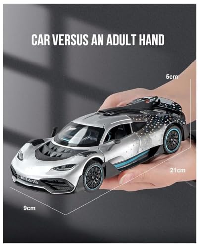 Image of Magicwand 1:24 Scale Die-Cast Metal Merrc AMG-ONE【Large】 with 4 Openable Doors,Lights & Music【Pack of 1】【Colors As Per Stock】