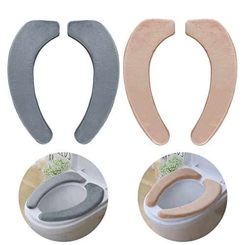 Gukasxi WC-Sitzbezug, 2 Paar Toilettensitzbezug Dicker Und Wärmer Wc-Sitz Pad WC Wärmer Pad, Waschbarer WC Abdeckung Cover Pad Toilettensitzkissen
