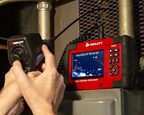 Image of Triplett BR750 High Definition Articulating Videoscope with Waterproof 6mm Camera, Joystick Controller, and 5 inch Color TFT LCD Display