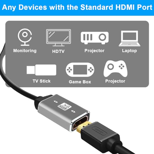 AXFEE 2 x HDMI Female to Female Adapter, 8K@60Hz, HDMI Coupler for 8K, 4K@120Hz, 2K, 1080p, 3D, ARC, HEC, HDCP - Laptop, HDTV, PC, Monitor, PS, Xbox, DVD - Image 3