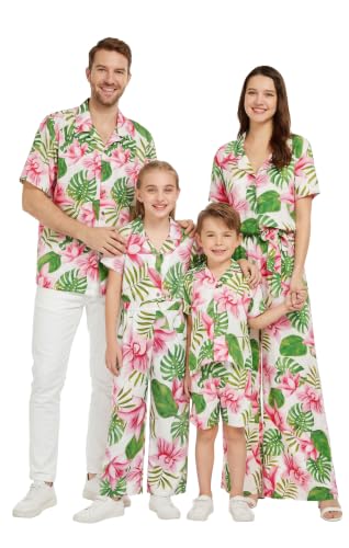 Image of Hawaii Hangover Family Matching Hawaiian Clothes, Lotus & Orchid | Family matching Hawaiian outfits, Lotus & Orchid, lightweight rayon, machine washable, tropical floral print, luaus, cruises