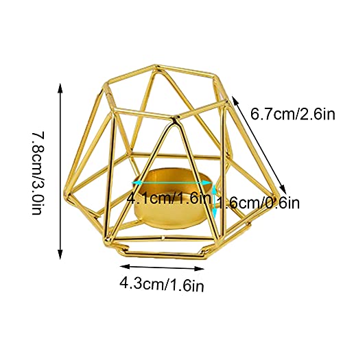 2 stuks geometrische kaarsenhouders van smeedijzer, metalen kaarsenhouder, metalen metalen kaarsenhouder voor woonkamer, bruiloftsdecoratie - Afbeelding 3