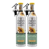 Fresh Press Farms Cold Pressed Extra Virgin Sunflower Oil, 16.4 Fl Oz (Pack of 2), High Oleic, Georgia Grown, 100% American Made, Unrefined, Certified Whole30, Non-GMO, Keto, Paleo, Gluten Free