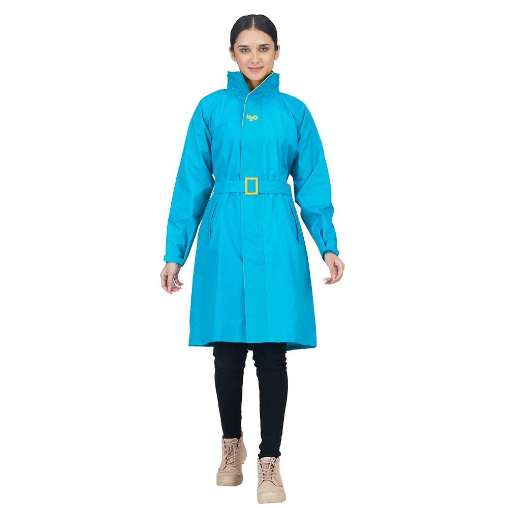 reliable Rainwear H2O Femina for Women Waterproof | Front Zip Closure & Attached Hood | High Neck Collar Prevents Water Seepage |-picture-36