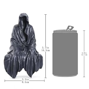 Tabletop Gothic Figurine Grim Reaper Statue Gothic Spooky Sculpture for Garden or Bookshelf 59 inch Mysterious Resin Dedor Bookshelf Decor Fantasy