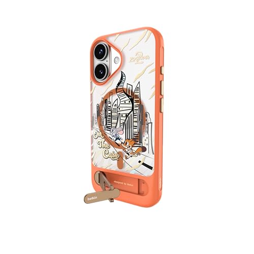 �y�Y�[�g�s�A�zBelkin iPhone17�p �P�[�X ���^ ���ϏՌ� �L�b�N�X�^���h�t �}�O�l�b�g�ی�P�[�X MagSafe/Qi2�Ή� 360�x��]�X�^���h �f�B�Y�j�[ MSA044qcOG-DY