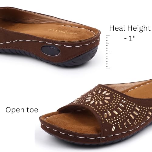 Image of TRASE Women Doctor Ortho Soft Fancy Slippers, Comfortable Sandals For Women, Lightweight Diabetic And Orthopedic Footwear, Ideal For Knee And Foot Pain Relief