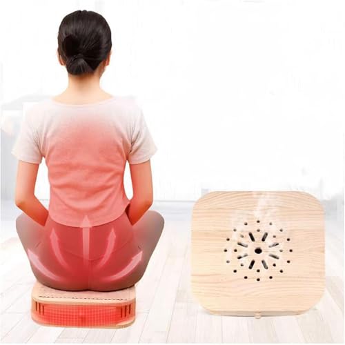 Tabouret de moxibustion en bois massif avec boîte à moxa sans fumée