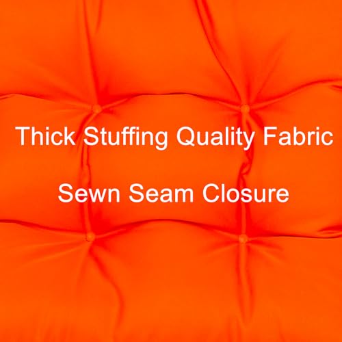 Image of QILLOWAY Outdoor Wicker Cushion Set of 5 - Waterproof Fade Resistant Patio Furniture Cushions, Loveseat 2 U-Shape 2 Lumbar Pillows for Porch, Bench, Backyard, Garden, Orange