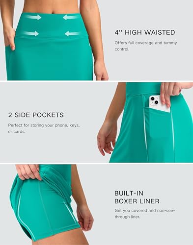 Image of G Gradual Women's 16 inch Swim Skirt with Pockets High Waisted Tummy Control Modest Swimsuit Bathing Suit Bottoms for Women