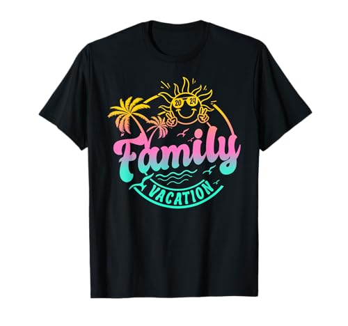 Vintage Family Trip Summer Vacation Beach 2024 Matching T-Shirt