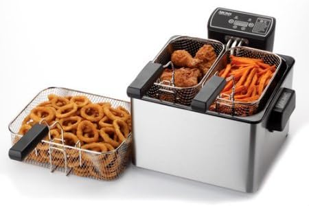 Aroma SmartFry XL 4-Quart Digital Deep Fryer, Stainless Steel/Model: ADF-232 /,color:Silver