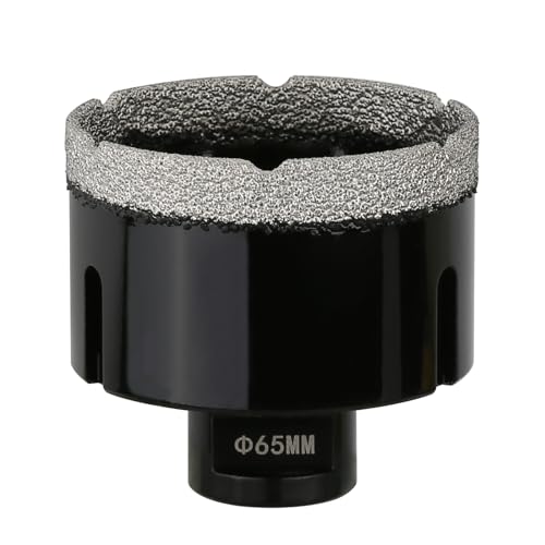 Vearter 65mm Dry Diamond Core Drill Bit, M14 Thread Connection Vacuum Brazed Masonry Hole Saw
