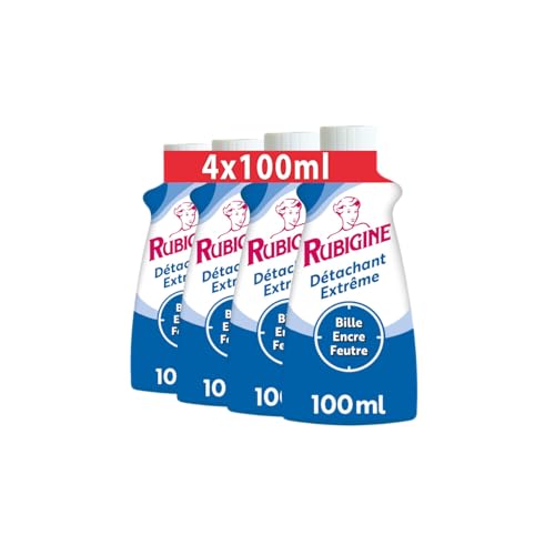 IDEAL - Rubigine, Détachant Bille Encre Feutre, 100 ml - lot de 4 - Détachant Extrême, Efficace sur Tous les Textiles Lavables, Préserve la Fibre des Textiles - Fabrication Française