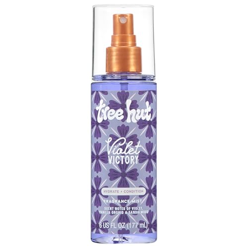 Tree Hut Violet Victory Hair & Body Mist Hydrating & Alcohol-Free Body Spray Lavender & Vanilla Orchid Scent Perfume Mist for Hair & Body Everyday Fragrance Spray for Women 6 oz