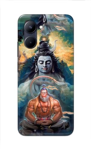 Image of PRINTFIDAA Printed Hard Back Cover Case for Realme C33 Back Cover (Lord Shiva and Hanuma) -112