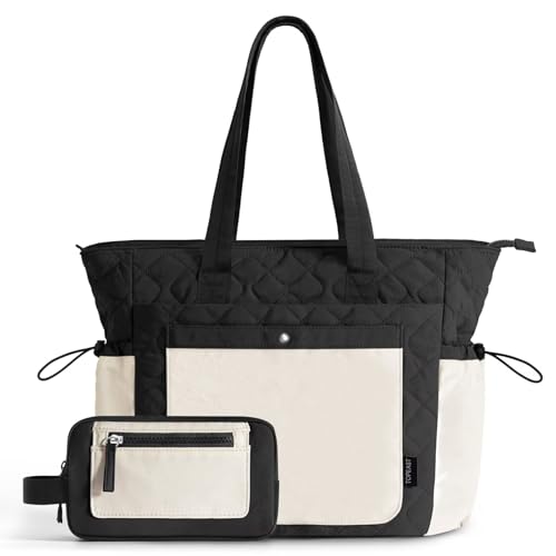 TOPEAST Tote Bag for Women, Lightweight Puffer Tote Bag with Zipper, Work Bags for Nurse Teacher, Travel Puffy Handbag