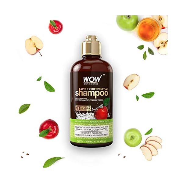 WOW Skin Science Apple Cider Vinegar Shampoo & Conditioner Set with Coconut & Avocado Oil - Men and Women Gentle Shampoo Set - Hair Growth Shampoo for Thinning Hair & Loss - Sulfate & Paraben Free
