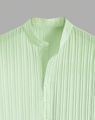 Image of GRECIILOOKS Shirt for Men | Mens Casual Shirt | Men Stylish Shirt | Men Textured Shirt | Men's Regular Fit | Men Ribbed Shirt | Short Sleeve Shirt for Summer Outdoor Activities
