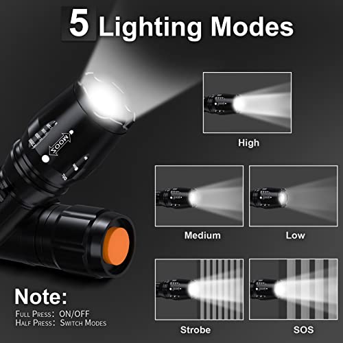 Rechargeable Led Flash Light High Lumens 2 Pack, Mini Flashlight For Camping, Hiking, Super Bright 150000 Lumens Flashlights With Zoomable,5 Light Modes, Ipx6 Waterproof #TOP4