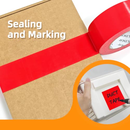 Image of QILIMA 5-Pack Red Duct Tape, Professional Grade Duct Tape for Photographers,Industrial, Professional Use, 2 Inch X 30 Yards