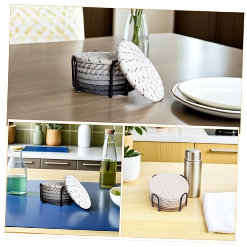 Dessous de verre absorbant avec support COLLBATH et sets de table tressés à la main