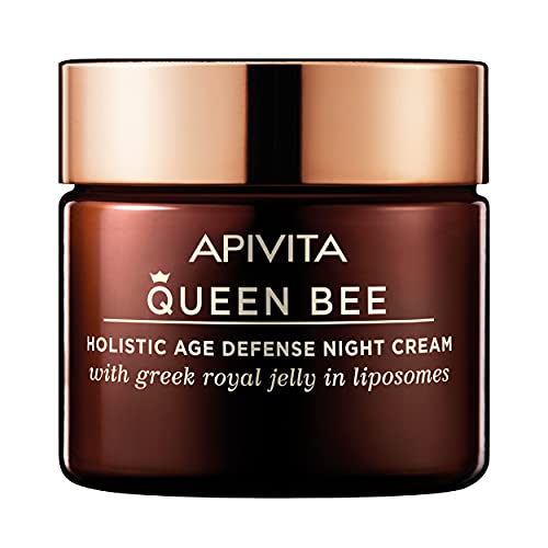 APIVITA Queen Bee Holistic Age Defense Night Cream 1.69 fl.oz. |Intensive Night Treatment That Speeds Skin Regeneration, Smooths Wrinkle & Increases Skin Elasticity with Royal Jelly & Hyaluronic Acid